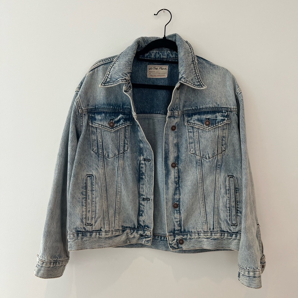Free people oversized jean jacket size small